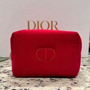 Red dior makeup bag